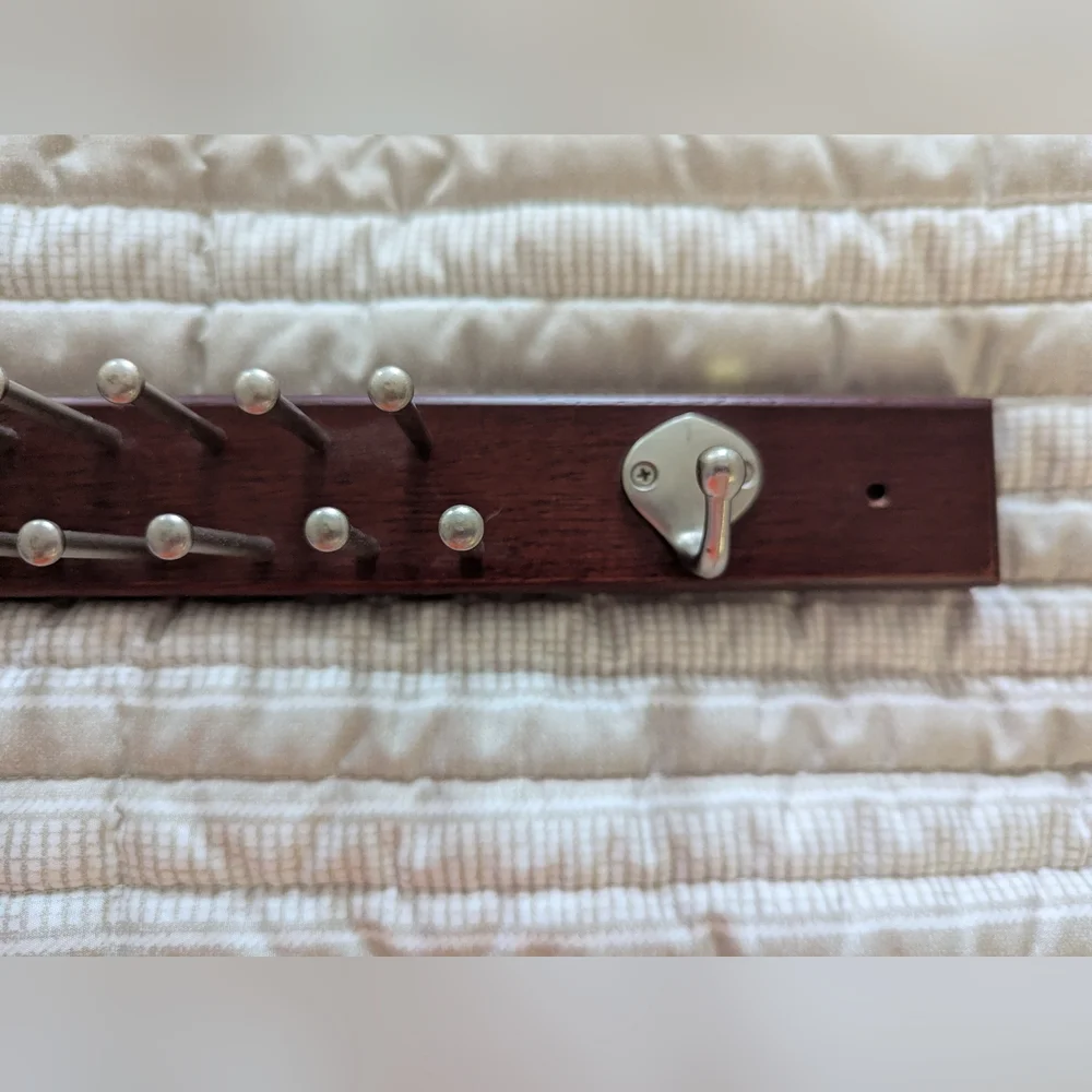 Elegant Brown and Silver Wall Hook Rack